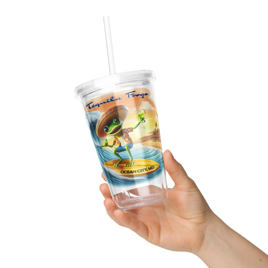 Clear plastic tumbler